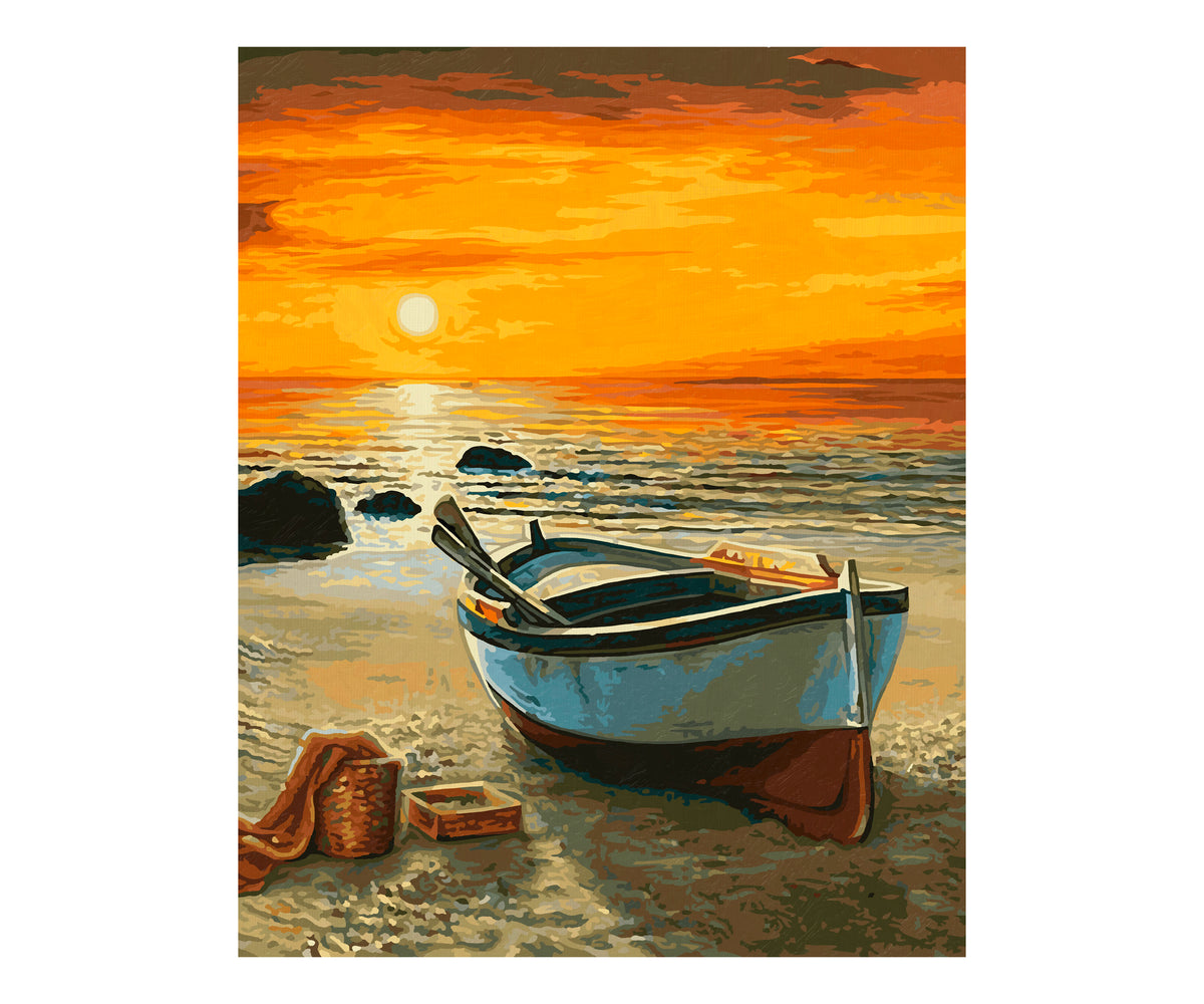 Schipper: Fischerboot am Strand