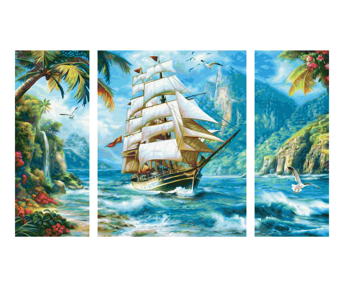 Schipper: Segelschiff in der Südsee - Triptychon