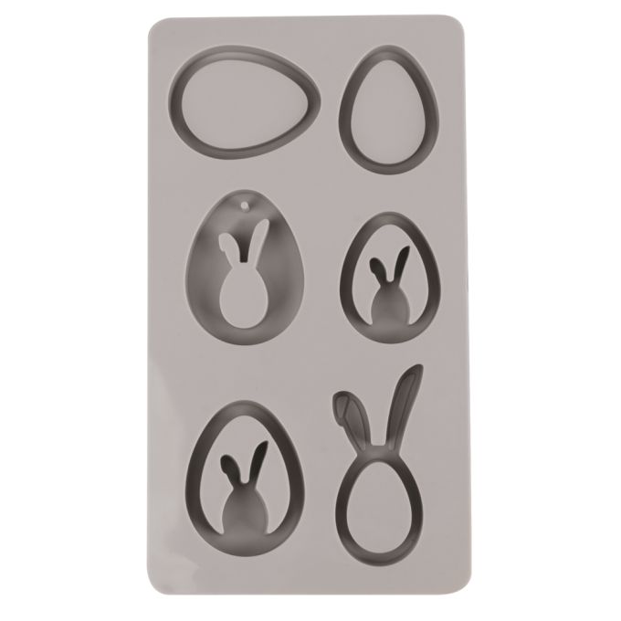 Silikon-Gießform Eier- und Hasen-Anhänger