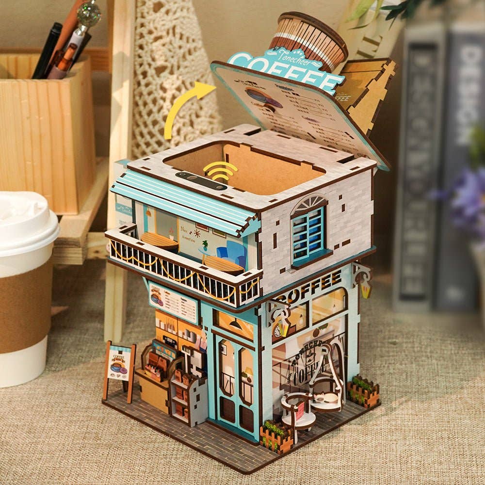 Book-Nook: Cafeteria 3D Puzzle mit Deckel und Bewegungssensor