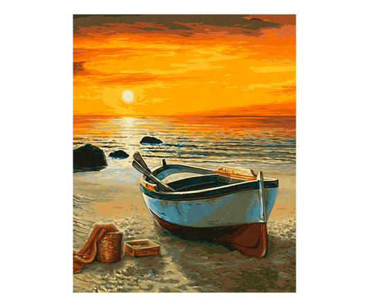 Schipper: Fischerboot am Strand