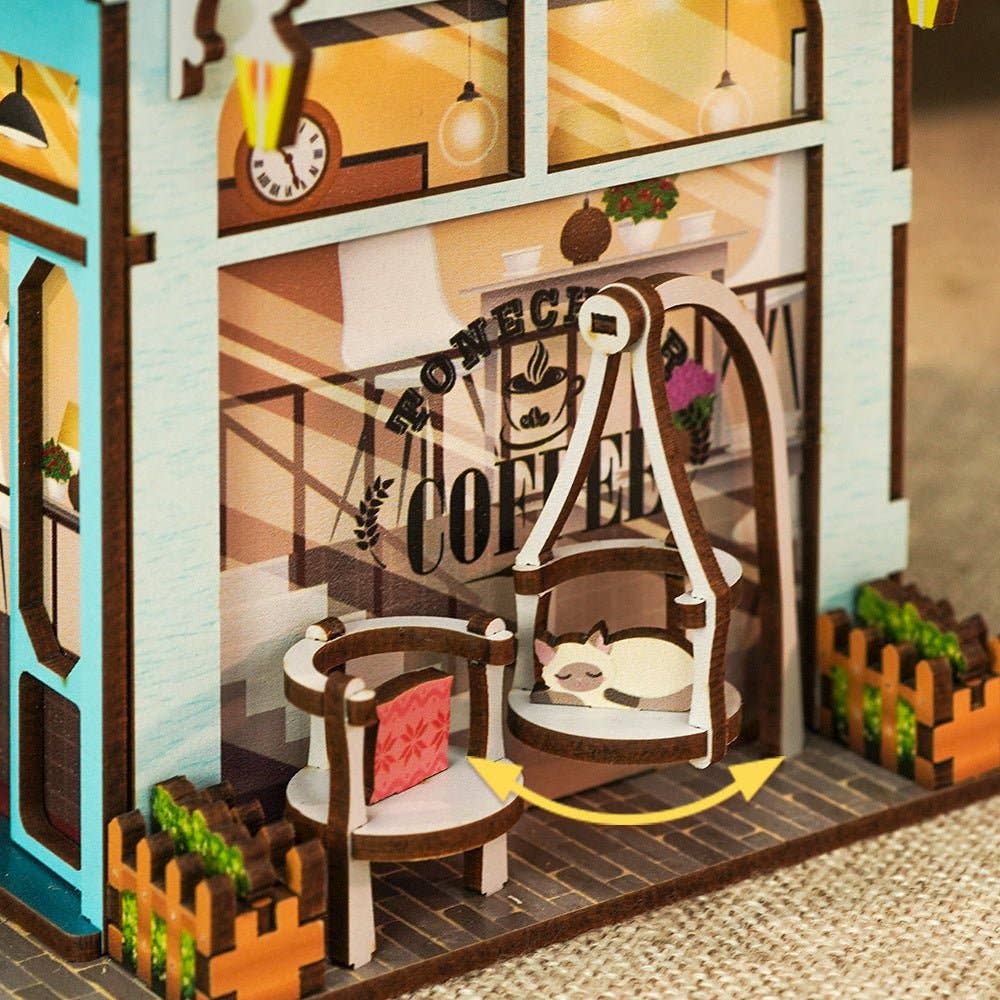 Book-Nook: Cafeteria 3D Puzzle mit Deckel und Bewegungssensor