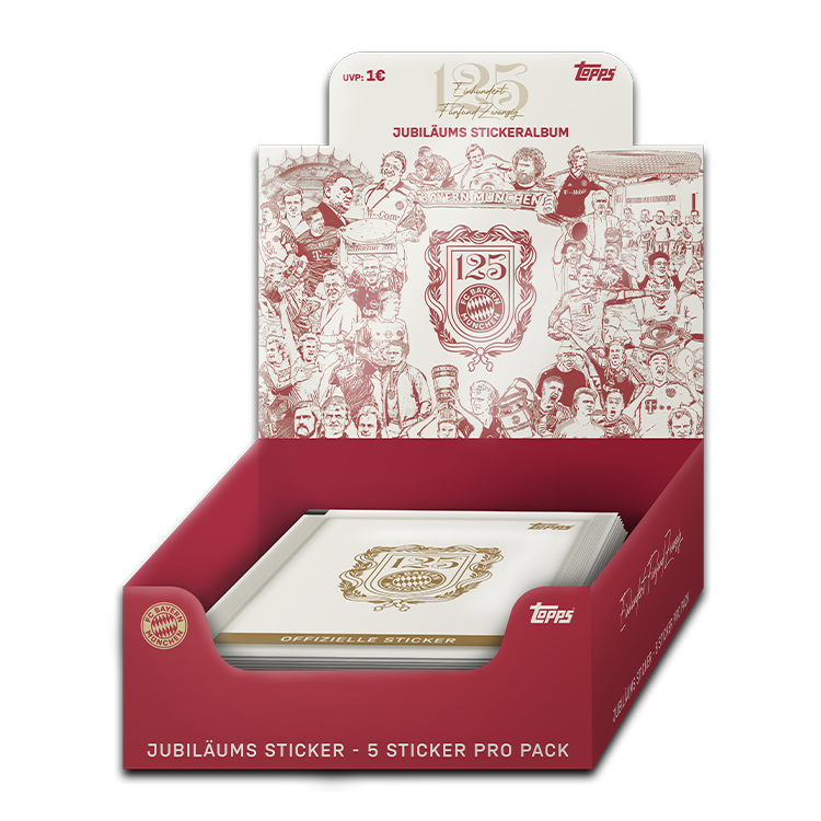 Topps Sticker: 125 Jahre Bayern München - Display Box 150 Sticker