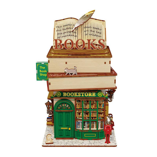 Book-Nook: Buchgeschäft 3D Puzzle mit Deckel und Bewegungssensor