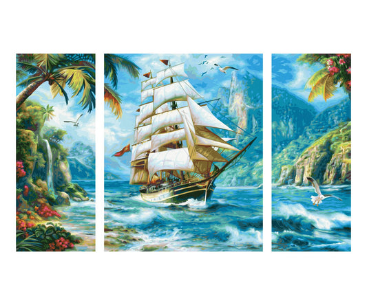 Schipper: Segelschiff in der Südsee - Triptychon