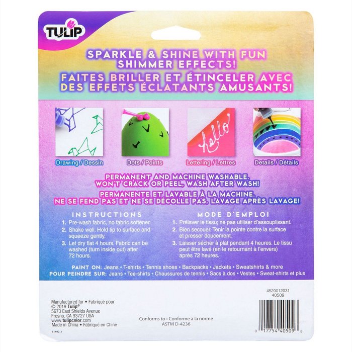 Tulip: 3D Textilfarbe Shimmer Flash