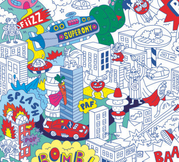 OMY: Ausmalposter Superhelden
