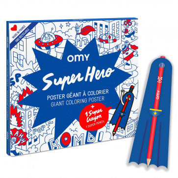 OMY: Ausmalposter Superhelden